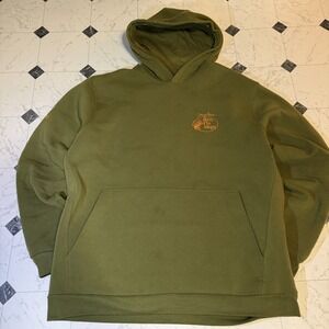Bass Pro Shops Hoodie XL Olive Green Johnny Morris Logo Pullover Sweatshirt